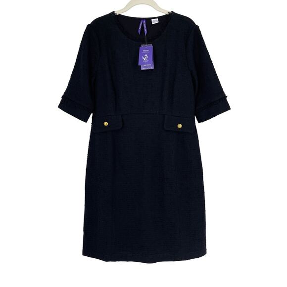 Seraphine Maternity Tabitha A-Line Black Tweed Dress Size US 8 NEW with tags! - Picture 1 of 6